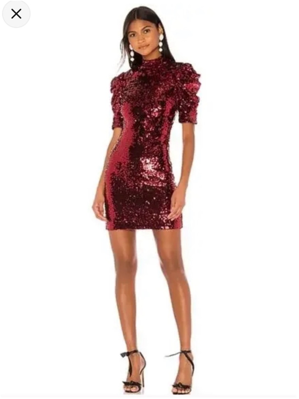 NWT Alice + Olivia Red Sequin Mini Dress - Picture 4 of 5